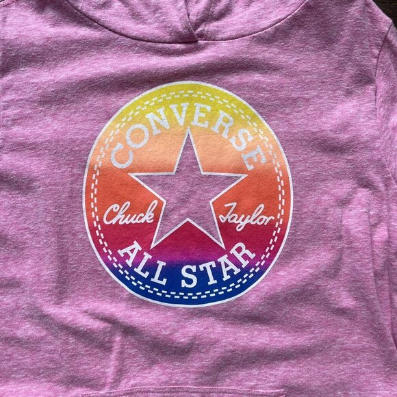 Converse Pullover Girl Sz Medium Pink All‎ Star Chuck Taylor Graphic Hoodie - Picture 3 of 7